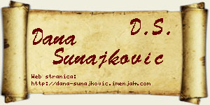 Dana Sunajković vizit kartica